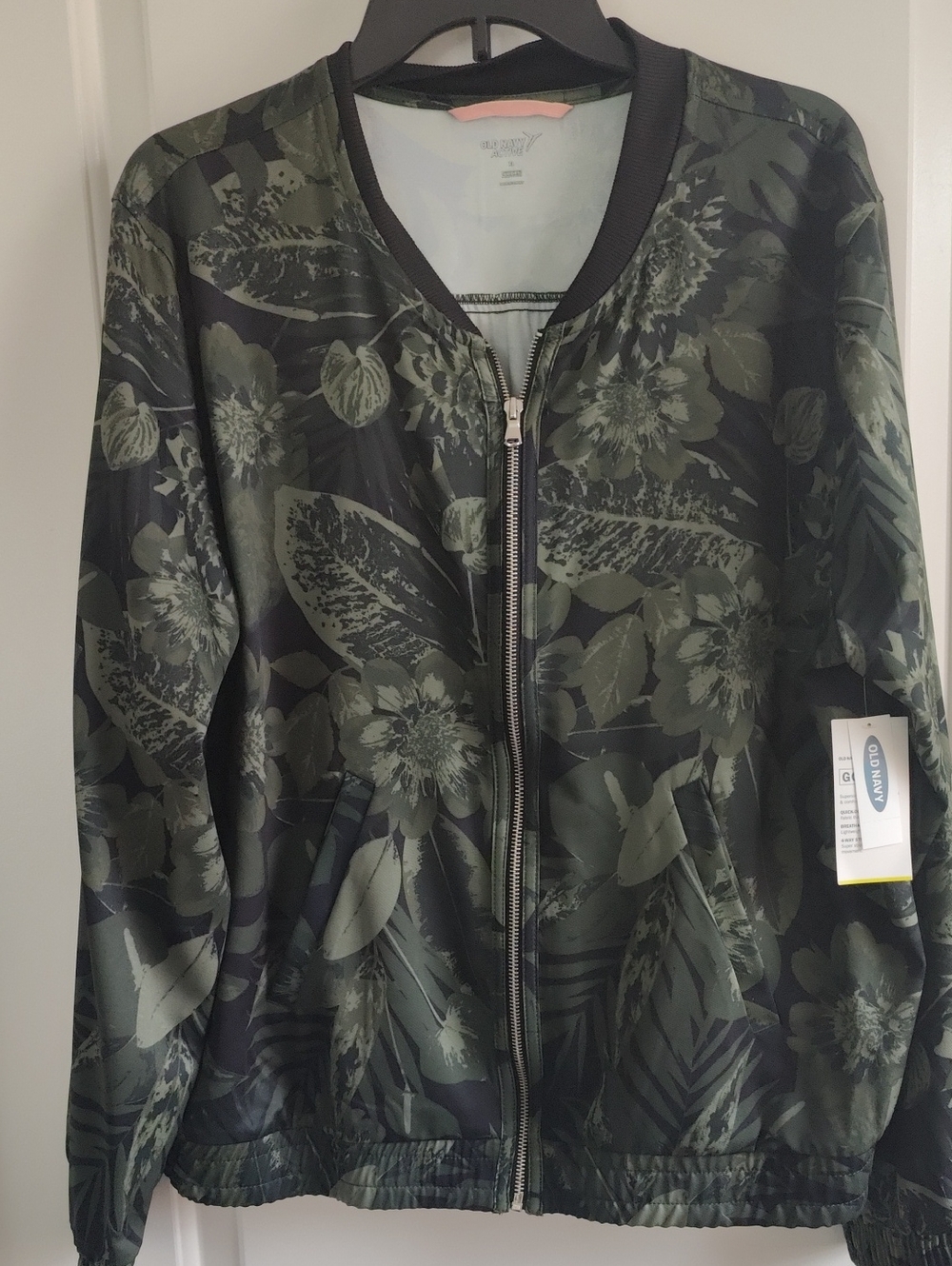 Old Navy Green Floral Bomber Jacket - Women NWT